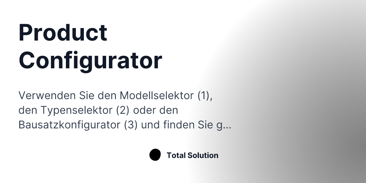 Product Configurator | Total Solution